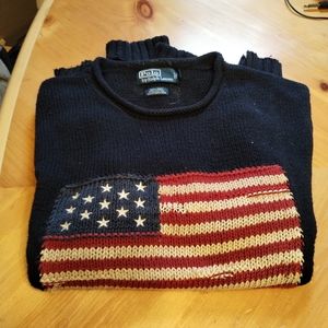 Polo American flag sweater XL